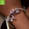 Pink Star Bear Diy Bracelet Beaded, Dream Sweet Girl Wind S925 Sterling Silver Loose Beads