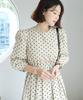 Ppaeppae Waist Ribbon String Dot Long Dress