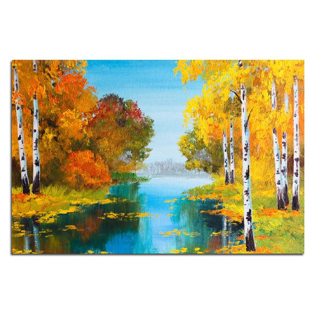 Canvas Oil Painting Art Posters And Prints Colorful Tree Plants Pictures Home Wall Paintings For Living Room Decoration No Frame