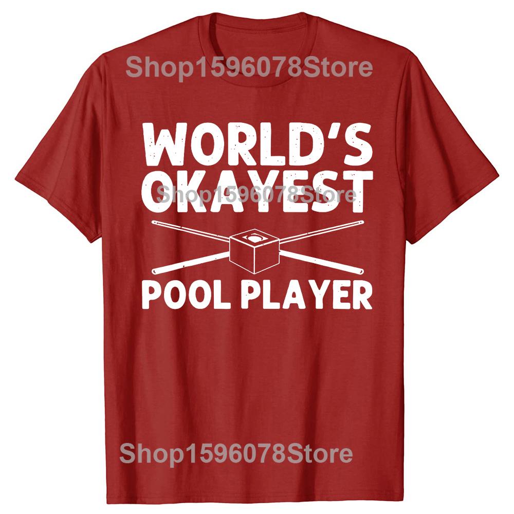 Funny Pool Art for Men Women Billiards Lover Pool Player T Shirts Men Casual Humor Streetwear Short Sleeve Crewneck Clothing