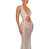 Summer Lace Halter Neck Backless Dress - Solid Color Women's Fashion