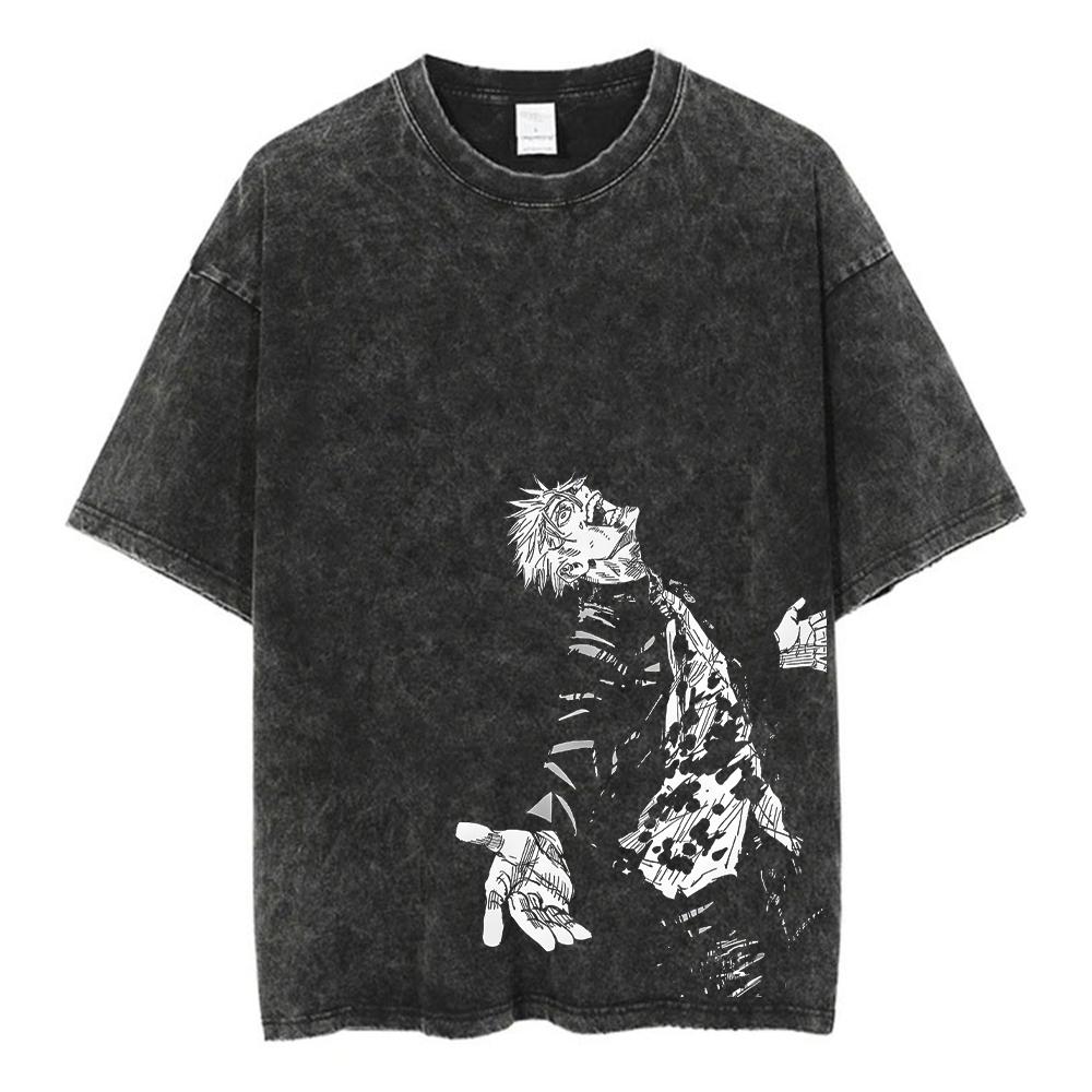 Vintage Oversize T Shirts Männer Anime Grafik Druck T-shirt Mode Hip Hop Streetwear Kleidung Sommer Harajuku Casual T-Shirt