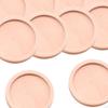 10Pcs Flat Round Wooden Brooch Pin Trays Clasps Disk Base Cabochon Frame Setting Tray