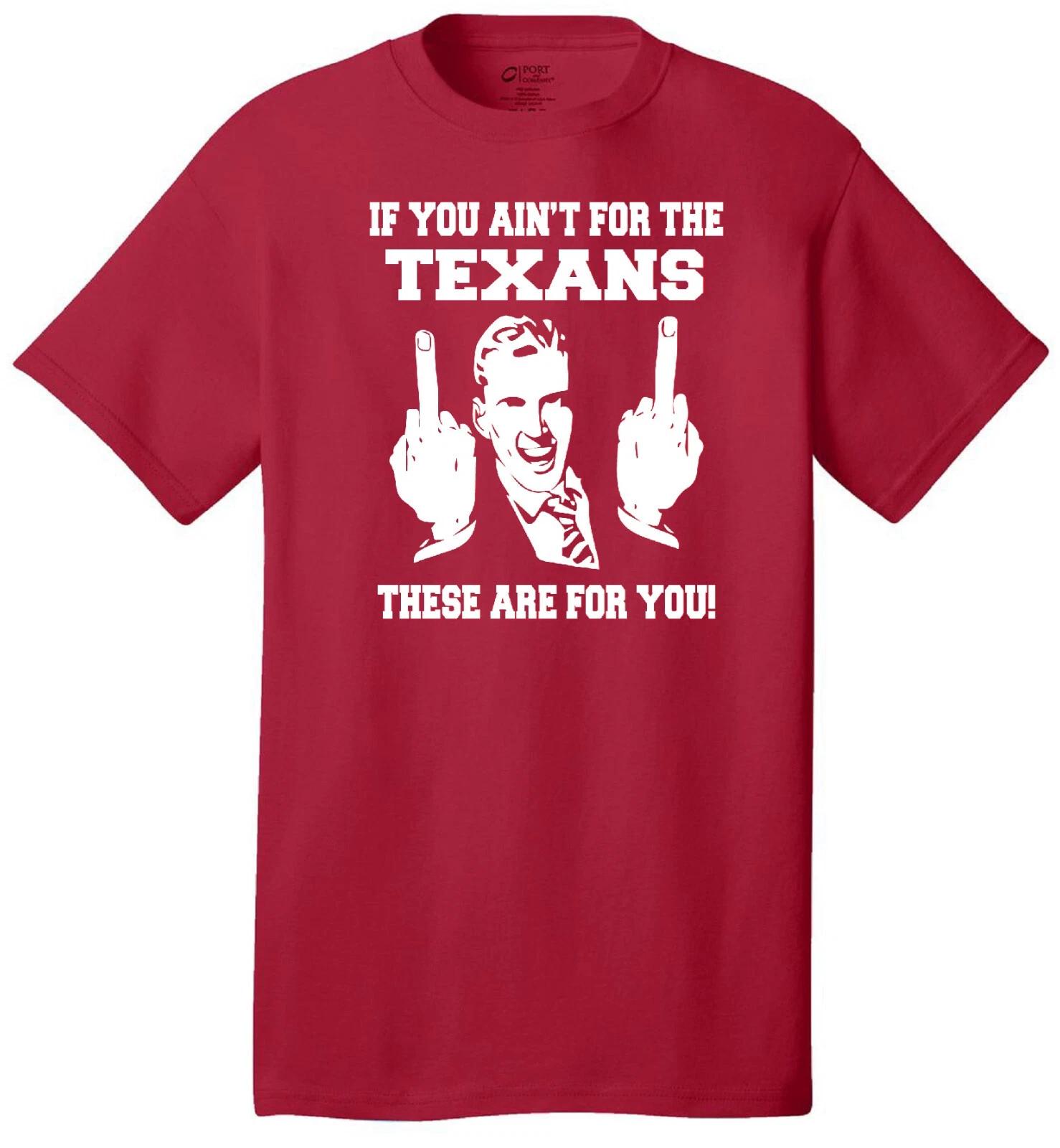 TEXANS FLIP THE BIRD HARDCORE FOOTBALL FAN MIDDLE FINGER RED T-shirt JERSEY L