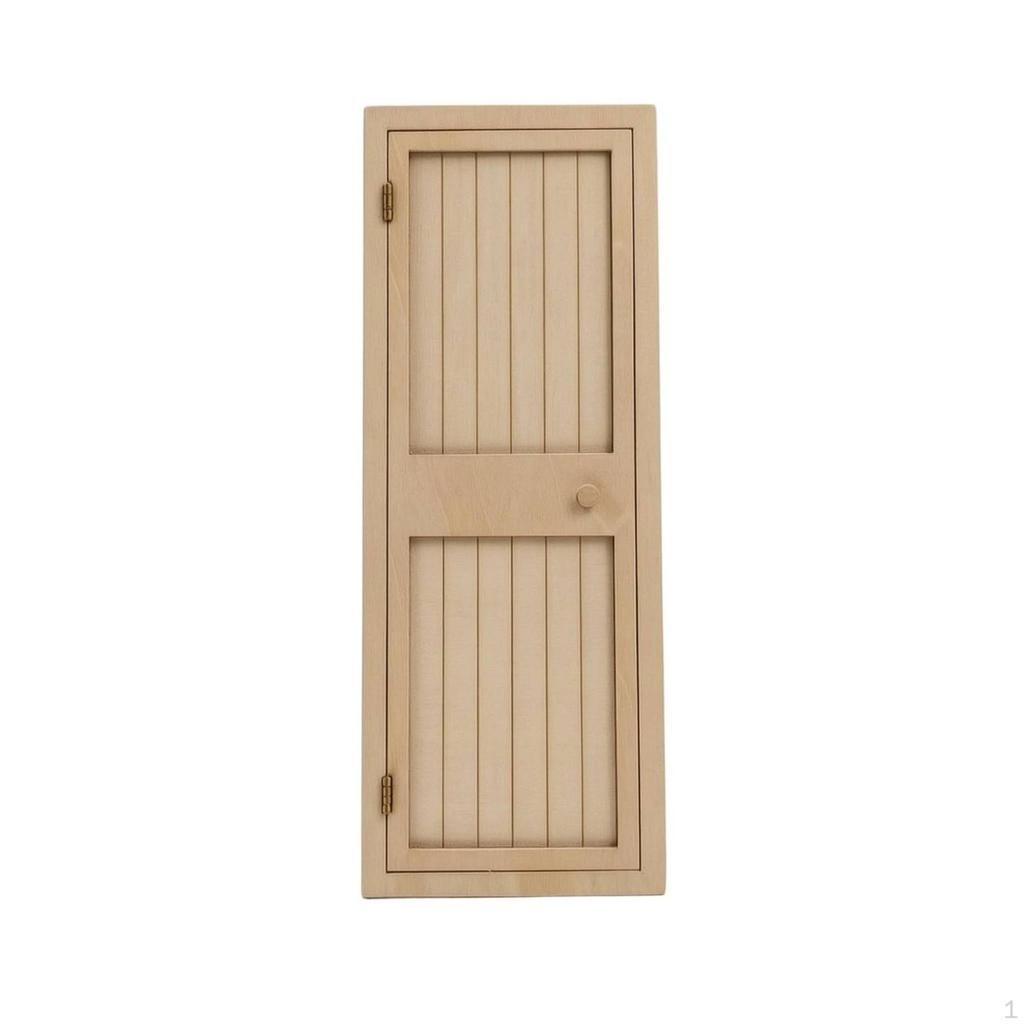 Miniature Wooden Door Unpainted Dollhouse Paintable Toy for Hobbyists, Collectors,