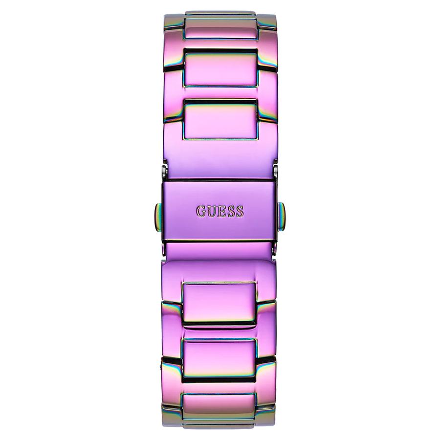 Guess Crystal Queen Series Ladies Quartz Watch - Hollowed-out Dial, Stainless Steel Body, 40mm Diameter-GW0464L4