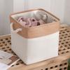 Square Linen Laundry Basket with Handle Home Storage Organizer for Clothes and Clutter