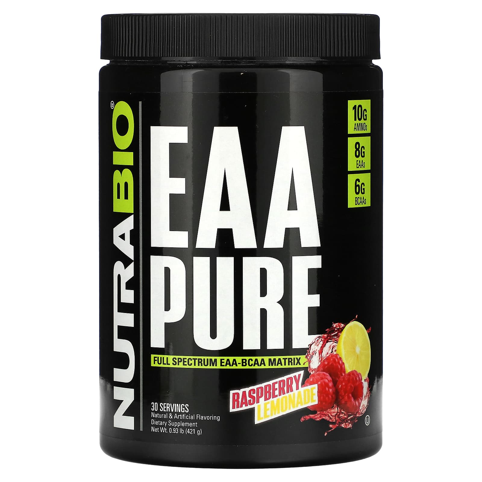

NutraBio, EAA Pure, Raspberry Lemonade, 0.93 lb (421 g)