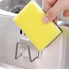 1-20x Stainless Steel Kitchen Sponge Holder Wall-Mounted Scrubber Racks with Strong Adhesive Multi-Functional Draining Hooks