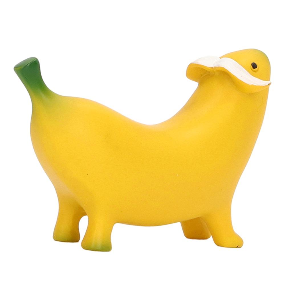 Resin Banana Dog Sculpture Lightweight Banana Dog Figurine  For Home Desktop