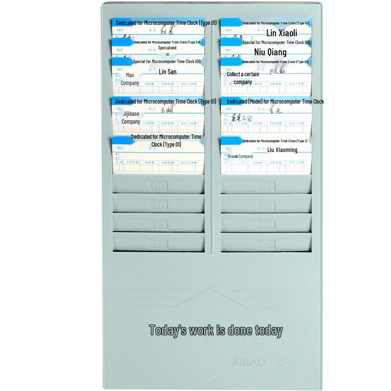 

Aibao 24-Position Double-Row Attendance Card Rack