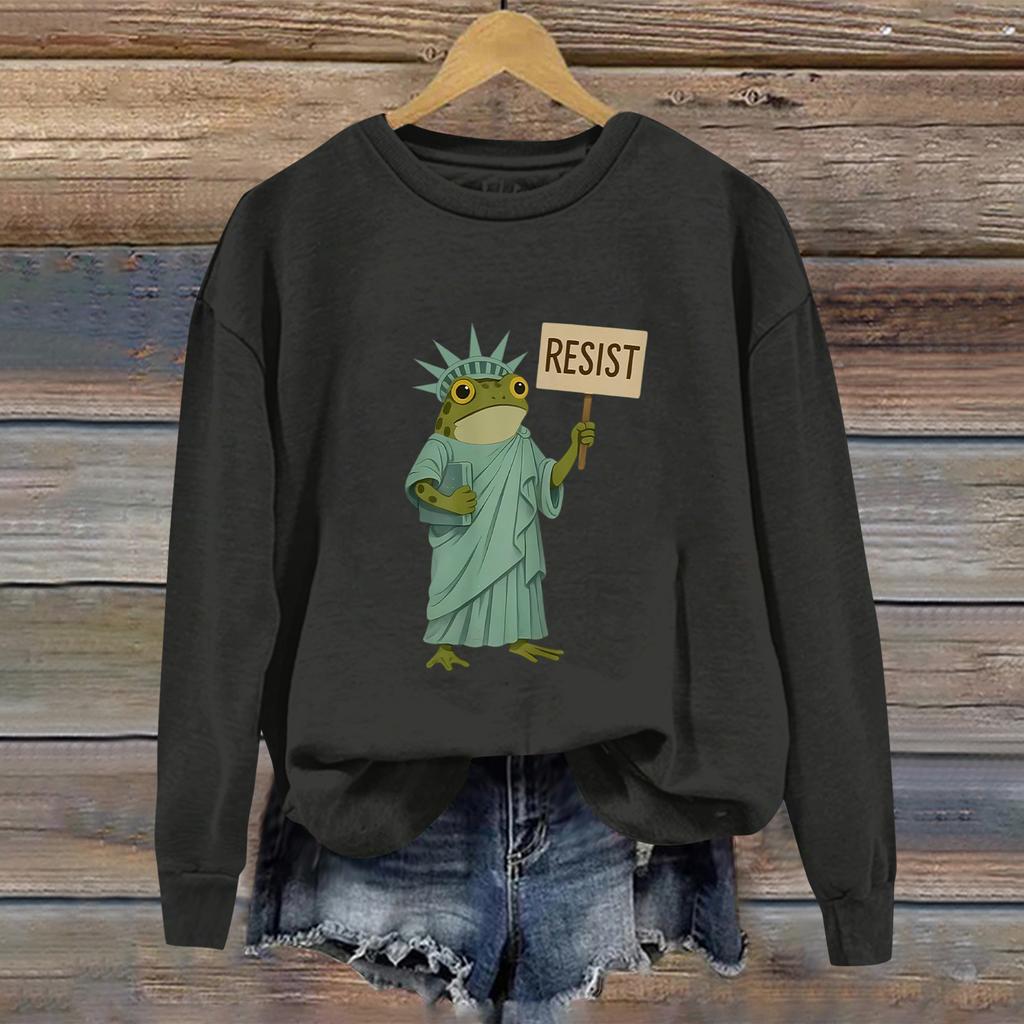 Women's Fashion Daily Versatile Casual Sweatshirts Long Sleeve Round Neck Top Sweatshirts