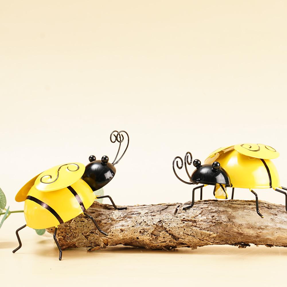 4PCS/SET Decorative Metal Art Bumble Bee Backyard Garden Wall Ornament Accent S8H1