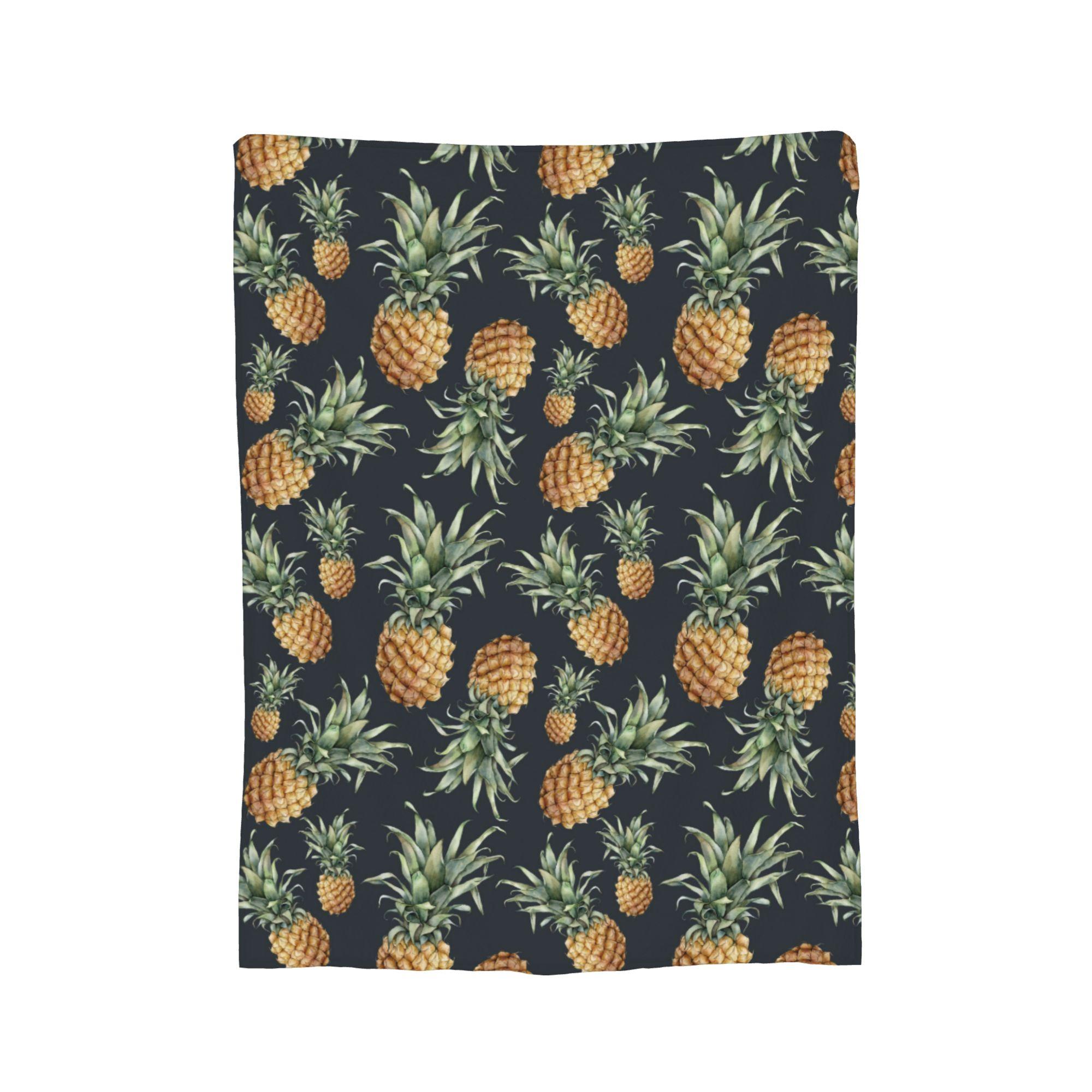 Pineapple Fruit Pattern Blanket Coral Fleece Plush  Winter  Breathable Ultra-Soft Throw Blanket for Home Car Plush Thin Quilt 30x40in