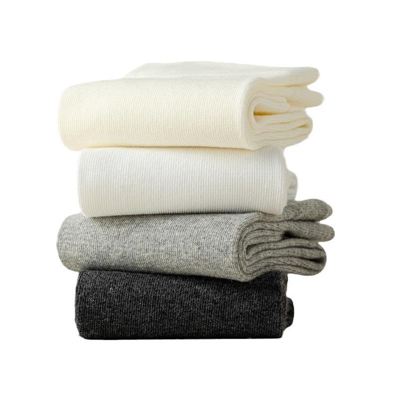 5/10 Pairs Casual Women's Mid Calf Spring Autumn Solid Color Cotton Pile Socks Anti Pilling Non Slip Pregnant Women's Bone Free Postpartum Socks