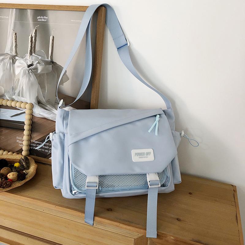 Japanese Two-dimensional Girl Millet Pain Bag Student Large-capacity Transparent Messenger Bag Simple Solid Color Shoulder Messenger Bag