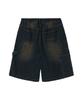 1993STUDIO Double Knee Carpenter Washed Denim Bermuda Pants_Blue