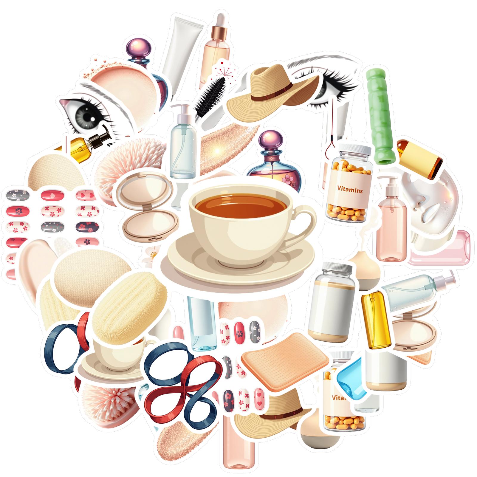 35pcs-100pcs Decals  Well-designed Beautystickers 50pcs Cosmeticsstickers Adhesive High-quality Beautyproductstickers