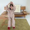 Soft 100 Percent Cotton Cute Cartoon Girls Long Sleeve Pajama Home Wear Set