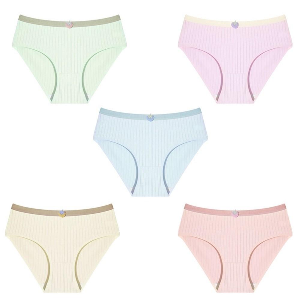 5pcs Cute Strawberry Brief Sweet Women Underwear Lingerie Cotton Panties Girls