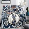 Custom Name,Tottenham Hotspur FC Printed Flannel Blanket, Soft Throw for Bedroom Sofa, Washable, Christmas Present, Great Gift.