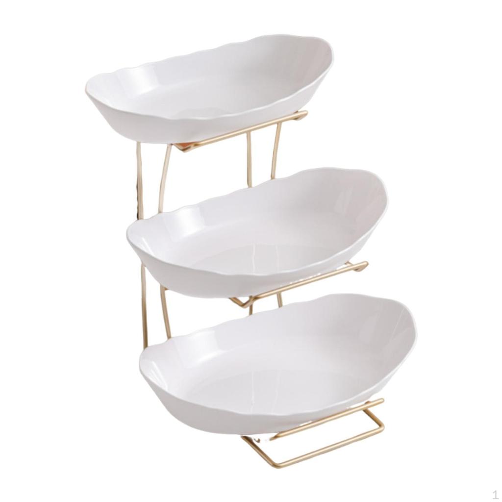 Countertop Multi-Layer Fruit Basket with Metal Support for Candy and Nuts