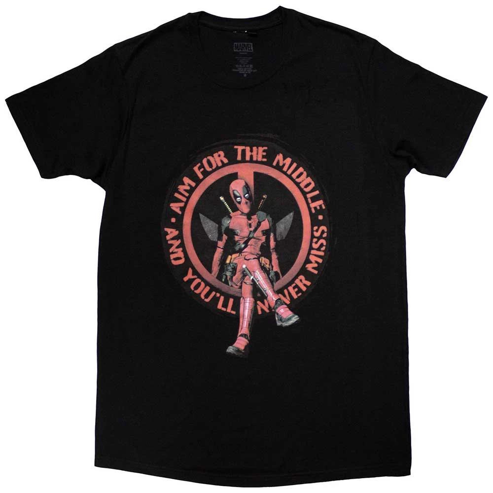 Marvel Comics Deadpool Aim Middle Official Men s T-Shirt Unisex S