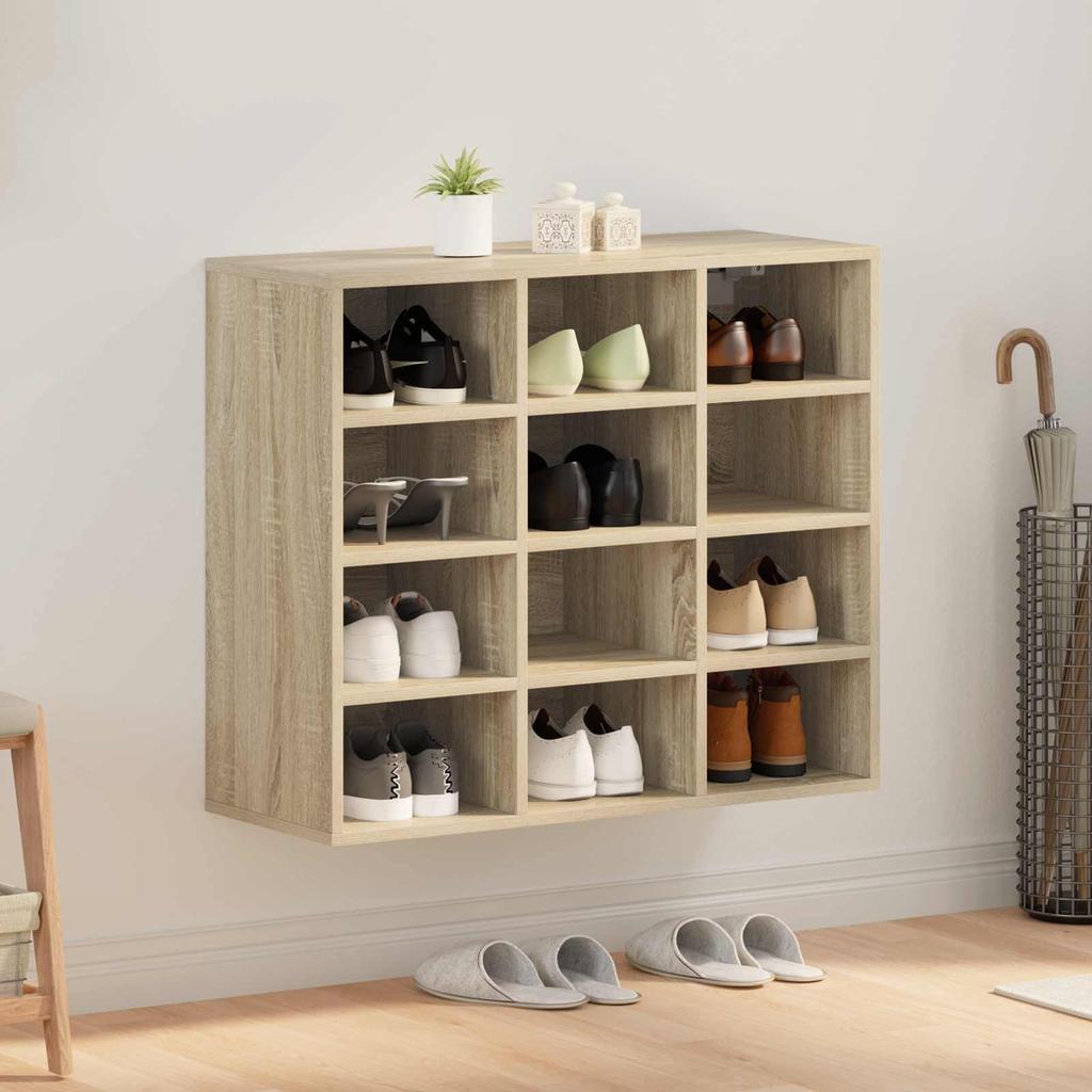 Shoe Cabinet in Sonoma Oak 77.5 x 30 x 67 cm Particleboard