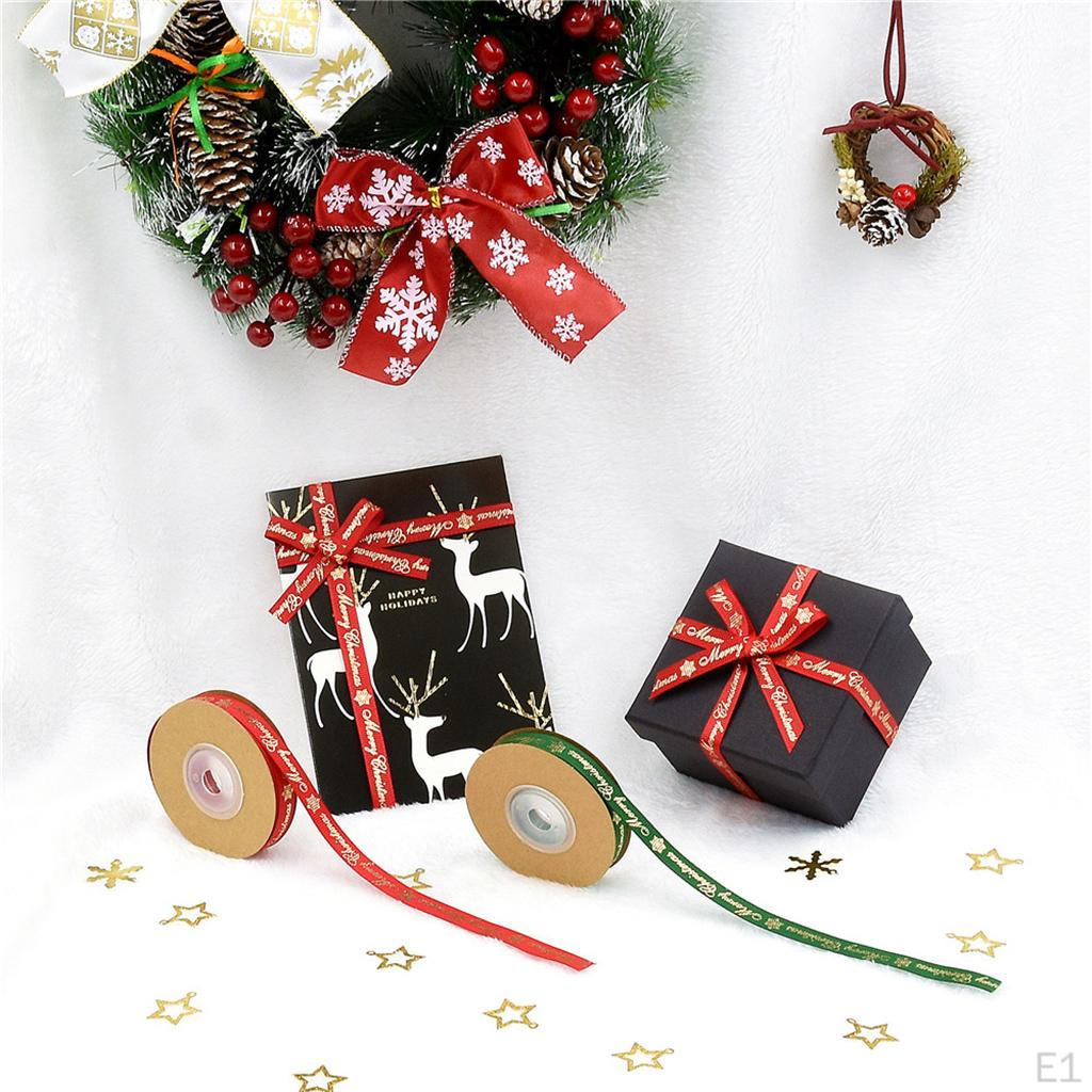 10 Yard Christmas Holiday Burlap Ribbon - Polyester with Edge for Craft Projects, DIY,