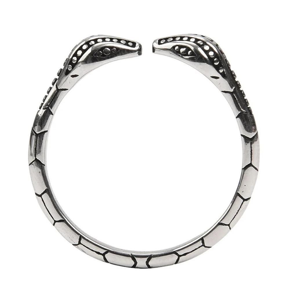 Stainless Steel Snake-Shaped Penis Cock Ring Delayed Ejaculation Erection Ring Semen Locking Rings Glans Massage Sex Toy for Men