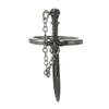 Goth Dark Style Black Cross Sword Rings for Women Vintage Stainless Steel Chain Skull Tassel Rings Punk Jewelry Personal Gift