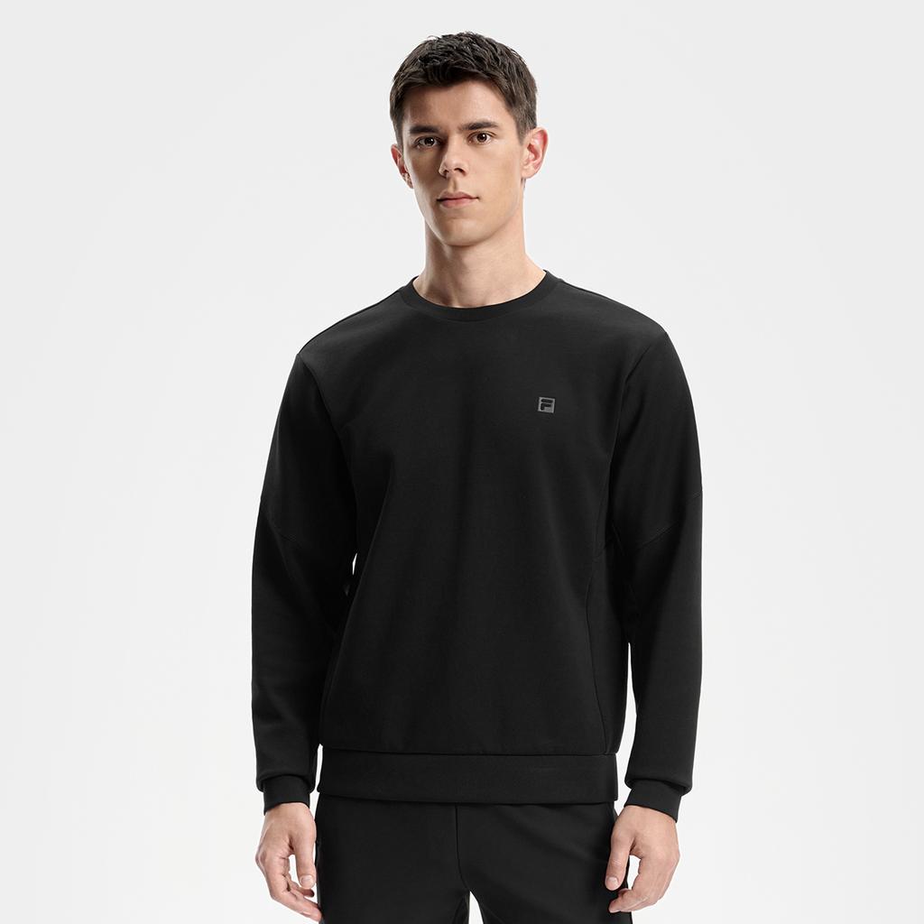 FILA Fitness Series Simple Classic Sports Casual Versatile Comfortable Loose Knit Pullover Sweatshirt Men sweatshirt A11M541205FBK