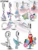 Charms Plata Bunte Vögel Pfauen Schmetterling Perle Kupferbeschichtet Passend für Kupferoriginal Armband Zum Schmuckbasteln Diy Charm