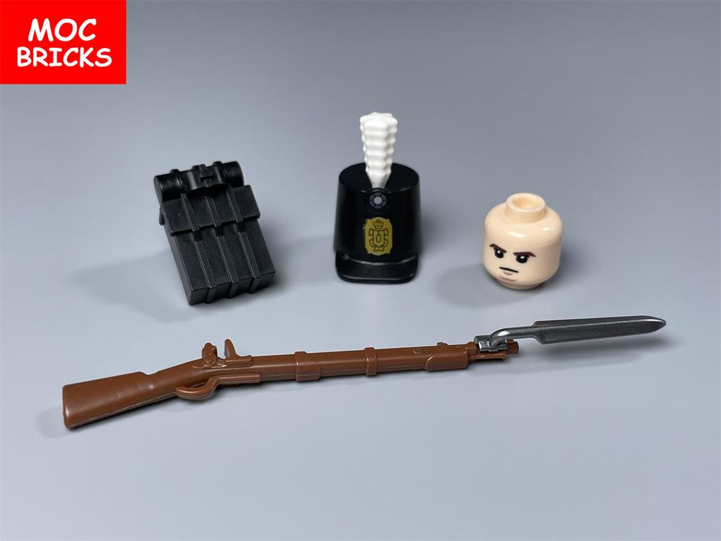 MOC Bricks Military Figures Napoleonic Wars Series Building Blocks Medieval French Dragoon British Soldiers Weapons Bricks Toys