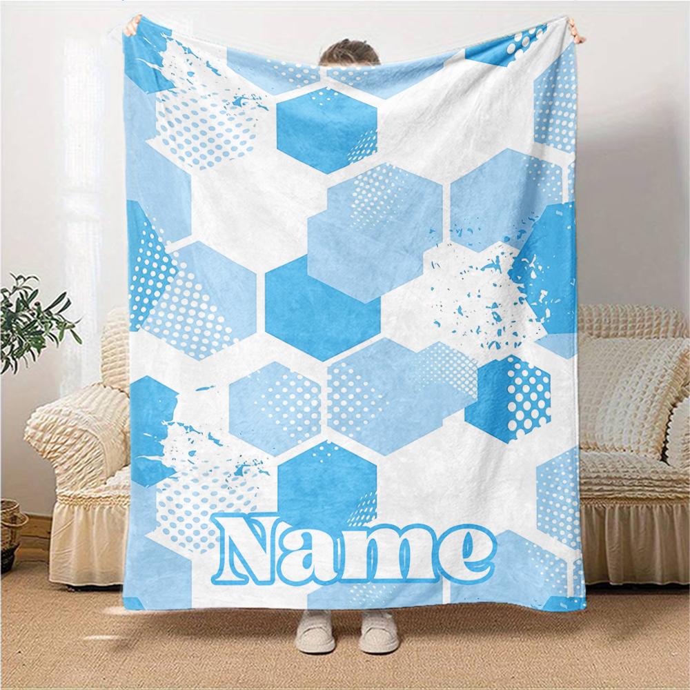 Custom Name Minecraft Adventure Quest Blanket for Couch & Bed, Plush Cozy Fuzzy Blanket Super Soft & Warm Blankets for Fall and Winter. 0908442