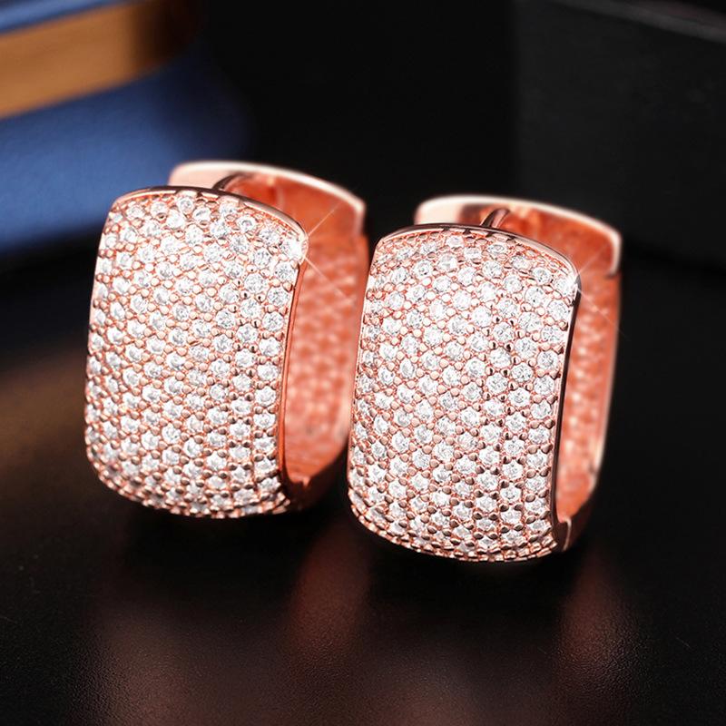 Exquisite Fashion Micro Shop Zircon U-Shaped Earrings Girl Wedding Valentine'S Day Gift Jewelry Pendant Wholesale