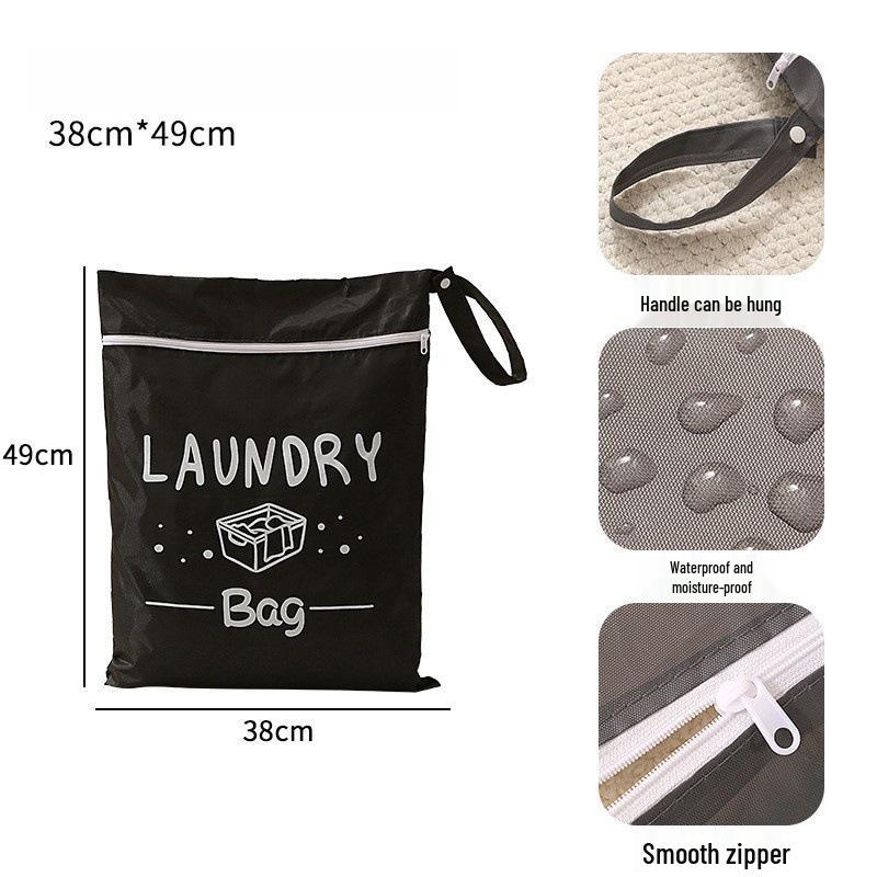 Oxford Cloth Drawstring Laundry Bag: Dustproof Travel Storage for Clothes