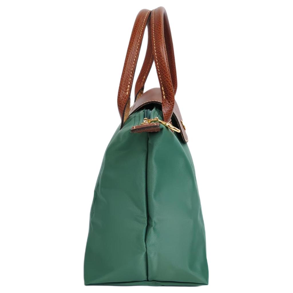 Longchamp Le Pliage Original Minimalist Commuter Logo Textured Nylon Canvas And Leather Dumpling Tote Bag Small Women Tote Bags Sage 1621089P84