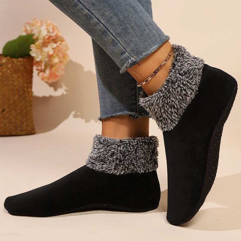 1 Paar Hausschuhe Socken Thermisch Weich Plüsch Winter Bodensocken Hoher Schaft Anti-Rutsch-Sohlen Dick