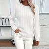 Dame Rundhalset Strikket Sweater