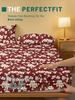 Simple 1 Modern Plant Flower Printed Matte Fitted Sheet, Bedroom Printed Bed Cover, Bedding Excluding Pillowcases