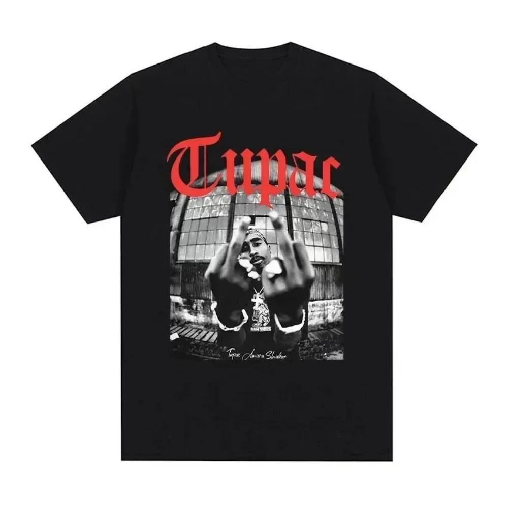 2024 Rapper Tupac 2pac Graphic T-Shirt Men Casual Short Sleeve T Shirt Hip Hop Street Wear High Quality Fashion Cotton T-shirt