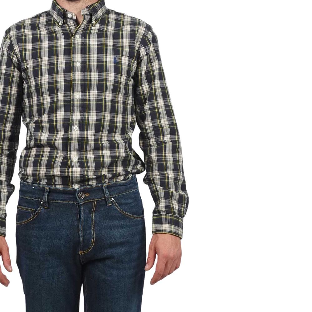 Polo Ralph Lauren Plaid Print Pointed Collar Single-Breasted Long Sleeve Shirt Men shirts Green 710922274-003