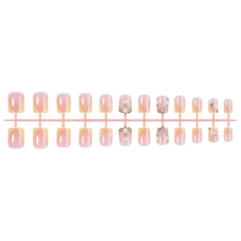 Trendy European & American Wearable French Nail Art Stickers - 24 Pre-finished Pieces
