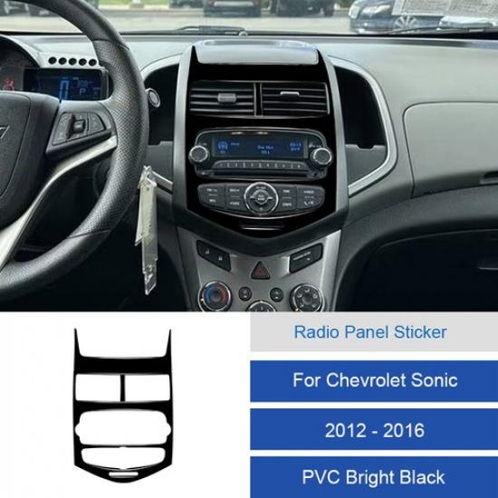 Carbon Fiber Console Radio Control Panel Cover For Chevrolet Sonic 12 13 14 15