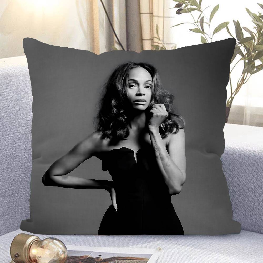 

Performer Z-Zoe Saldana Pillow Case Removable Washable Cushion Cover – All-Season Soft Linen 12x12Inch