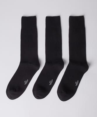 247Silijeu Supima Cotton 3-Pack Socks Black