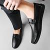 2025 New Black Loafers Mens Leather High Quality Designer Mens Shoes Leather Shoes Soft Sole Comfortable Casual Shoes Moccasin