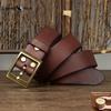 Thickened Genuine Leather Cowhide Belt Men's Genuine Leather Pin Buckle Retro Copper Buckle Casual All-match Belt