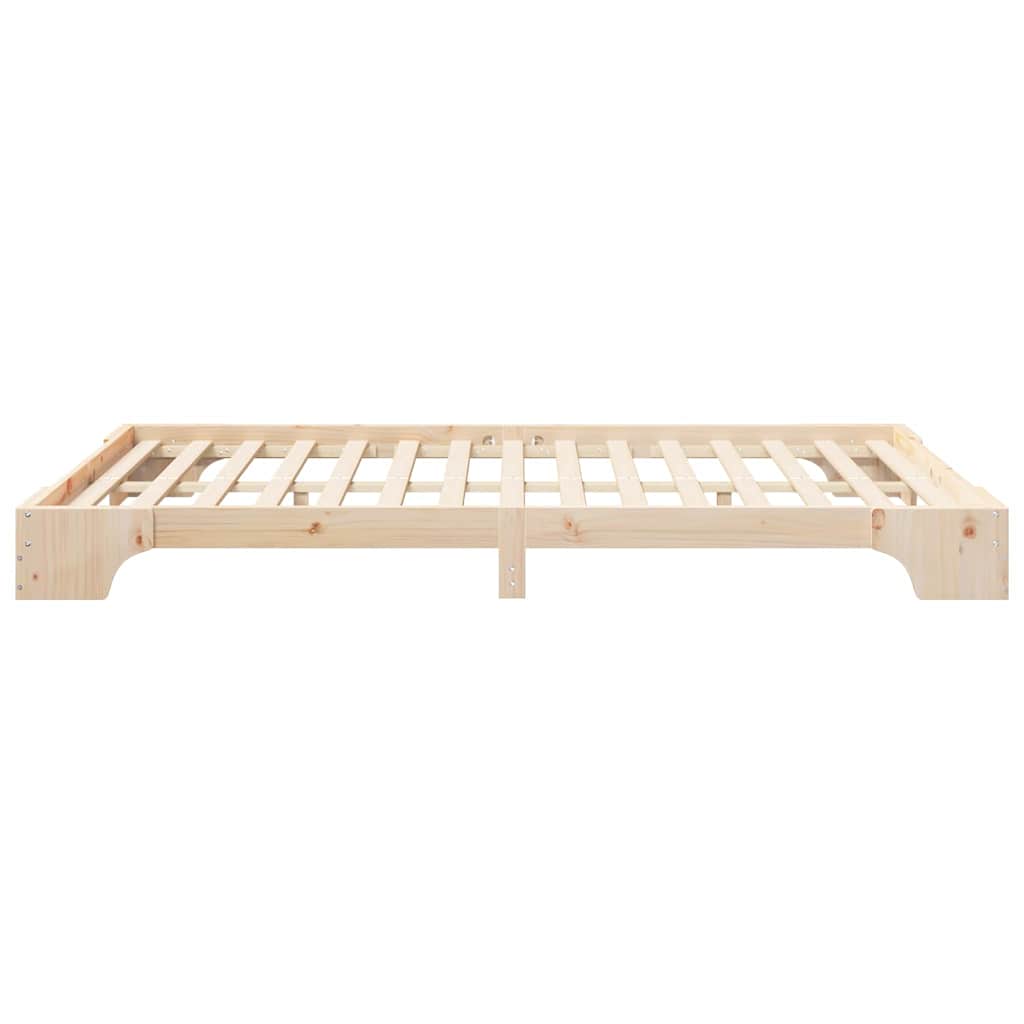Bed Frame Brown 140 x 210 cm Solid Pine Wood